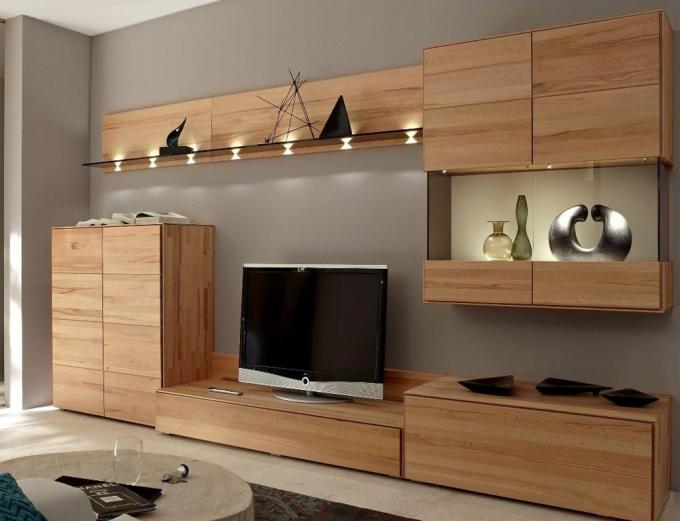 Расширяемая мебель консоли ТВ твердой древесины/крепко деревянная серая стойка ТВ угла