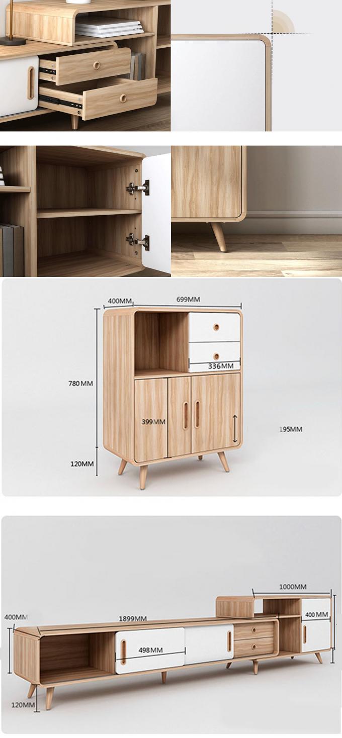 Мебель гостиной современного простого шкафа ТВ твердой древесины дизайна стиля водоустойчивая домашняя