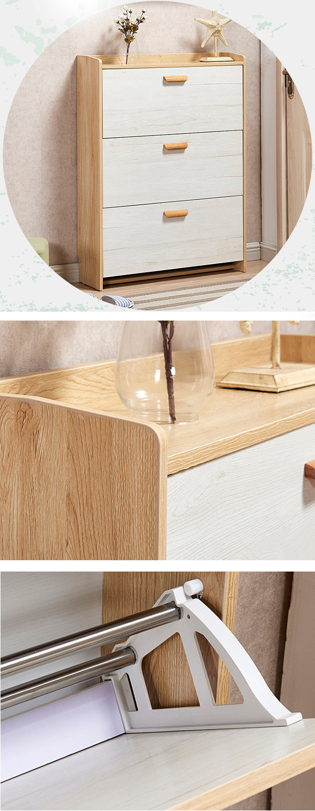 Доступным покрытый меламином дизайн деревянного шкафа ботинка портативный современный простой