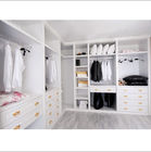 Wall Bedroom Decor Particle Board Cabinets / Heat Proof White Solid Wood Wardrobe